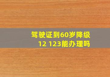 驾驶证到60岁降级12 123能办理吗